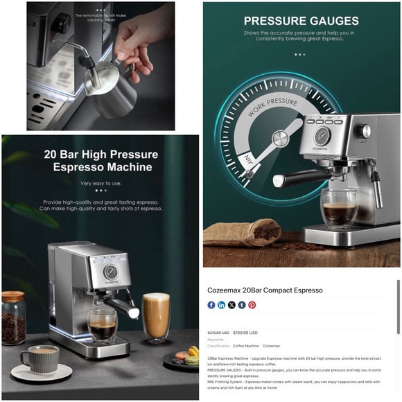 Cozeemax Espresso Coffee Machine (Model CM6888) - Picture 10 of 10